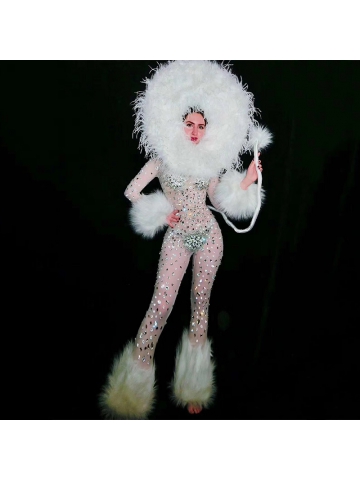 catsuit raywigs fluffy rhinestones