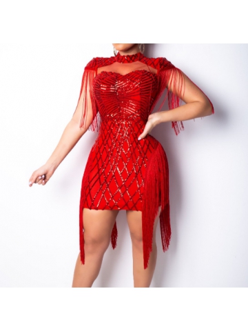 red fringe costume