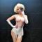 White Nude Crystallized Fringe Leotard