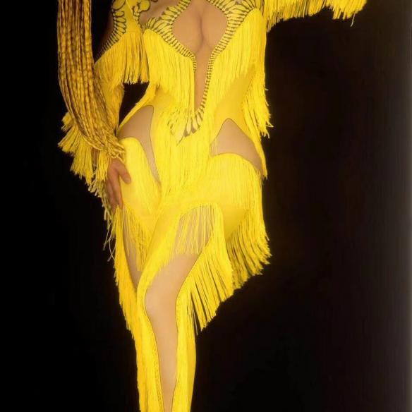Yellow Tassel Bodysuit
