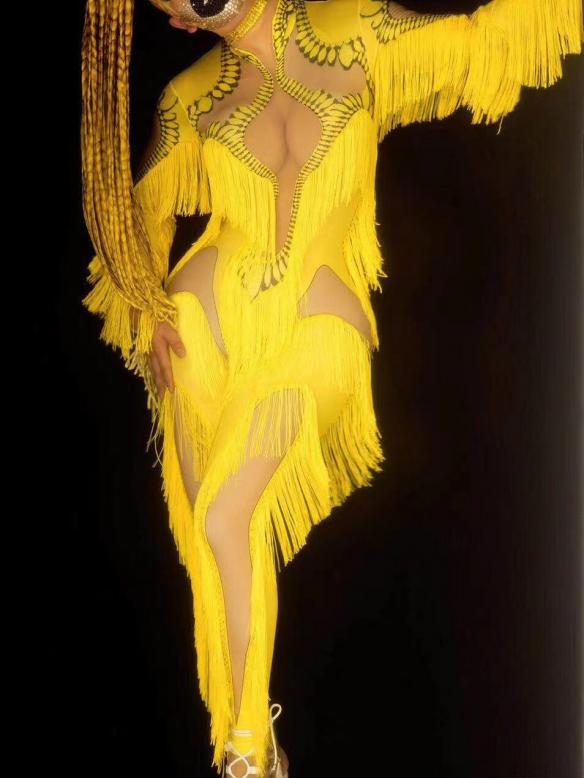 Yellow Tassel Bodysuit