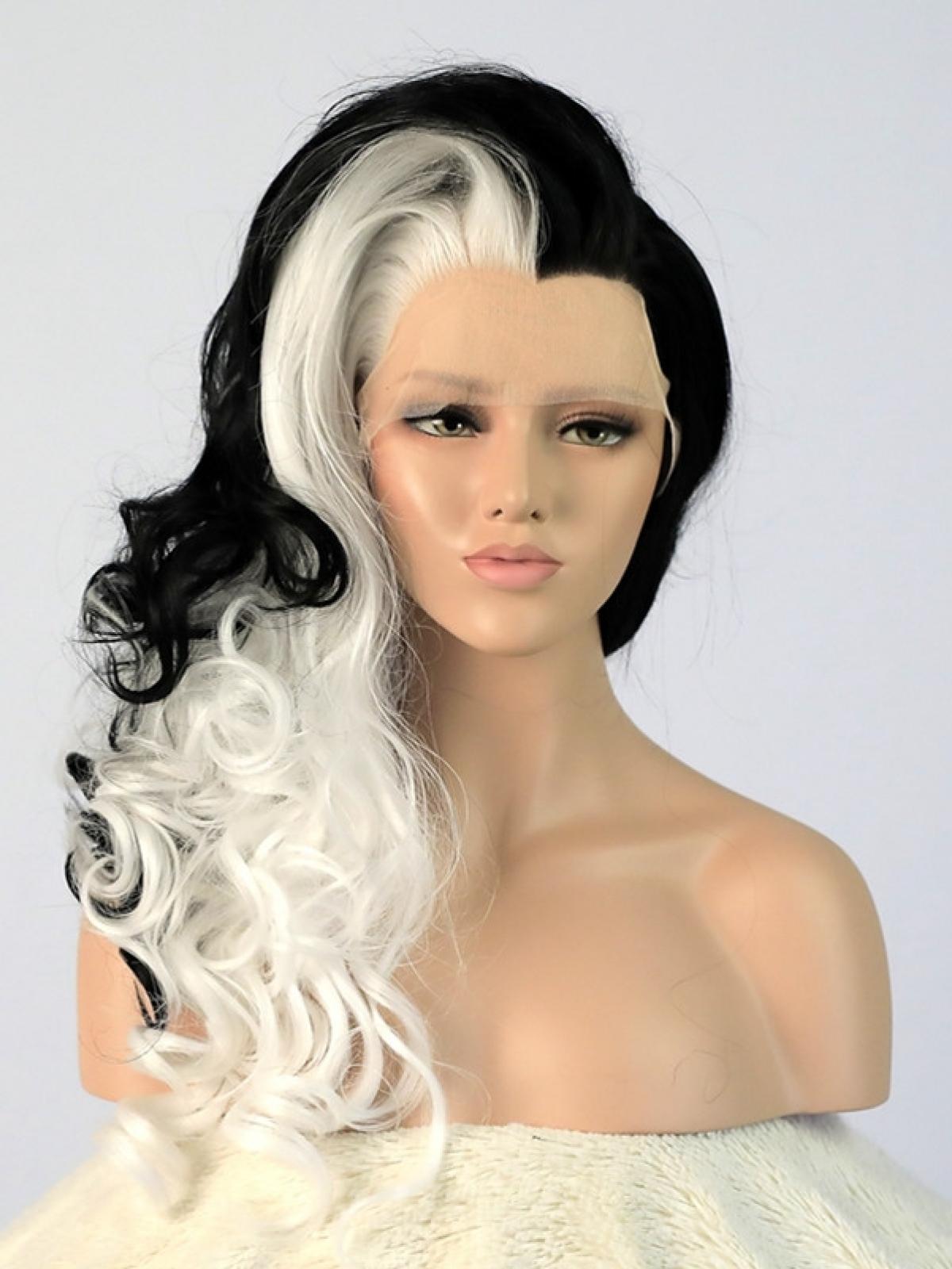 Stunning Half Black Half White Wig Design Nature