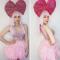 Pink Rhinestone Sequin Feather Dress