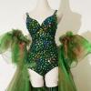 Emerald Crystallized Rave Suit