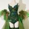 Emerald Crystallized Rave Suit