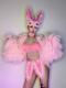 Full Set Pink Rabbit Costume (include coat & mask)