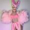 Full Set Pink Rabbit Costume (include coat & mask)