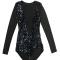 Black Sequin See Through Corset Bodysuit