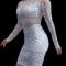 White Sliver Rhinestone Dress