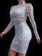 White Sliver Rhinestone Dress