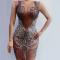 Transparent Silver Sequins and Rhinestones Dress