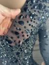 Full Black Rhinestone Dress