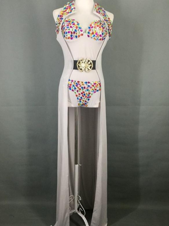 Rainbow Rhinestone Leotard (includes cloak)