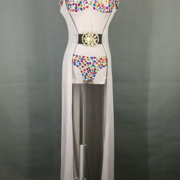 Rainbow Rhinestone Leotard (includes cloak)