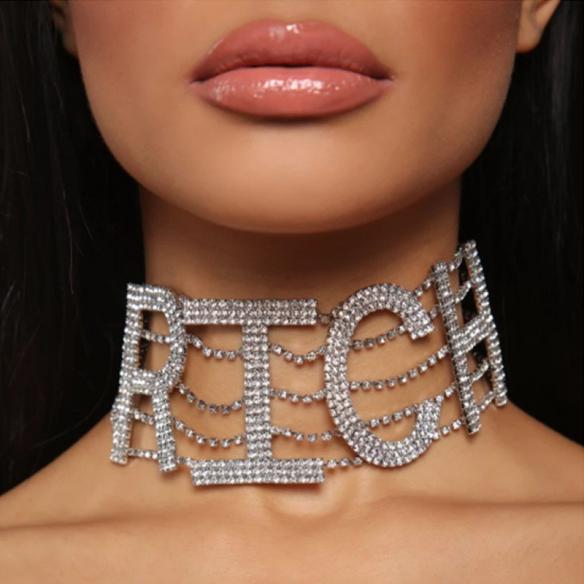 RICH Shape Rhinestone Choker