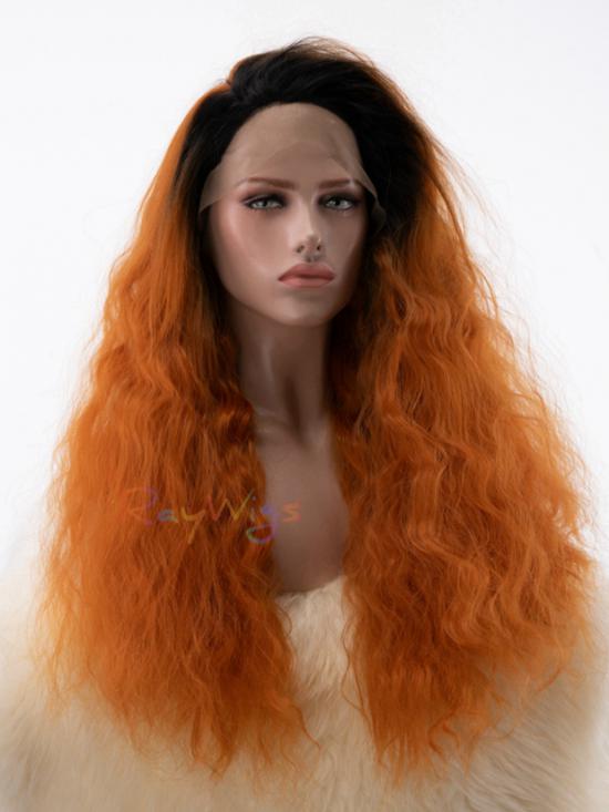 Reddish Brown With Dark Root Big Soft Hair Wig Style Sophia