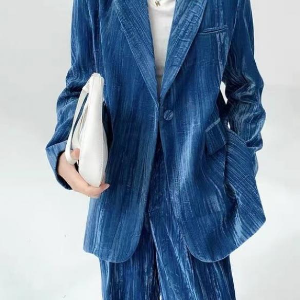 Sky blue velvt suits