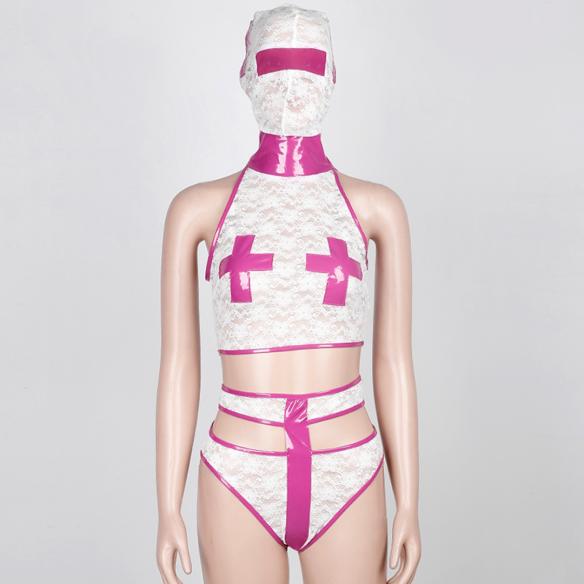 White Laciness Transparent Headgear Outfit