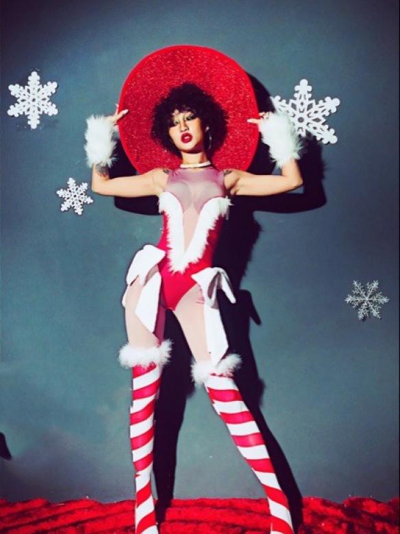 Christmas Nude Color Bodysuit (include gloves & foot cover)