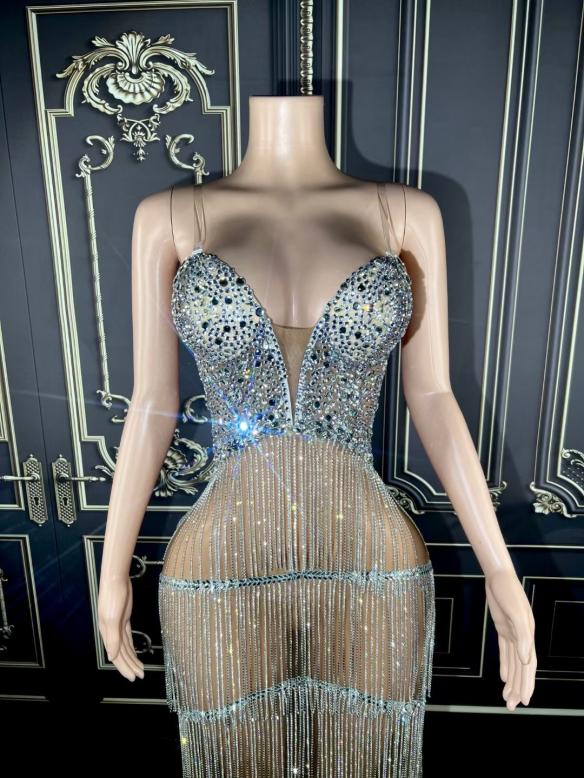 Customize Diamond Tassel Dress
