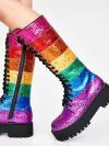 LGBT Pride Glittery Lace-Up Women’s Boots