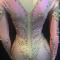 Pink Rhinestones Pearl Nude Bodysuit