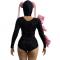 Black and Pink Ruffle Leotard Outfit
