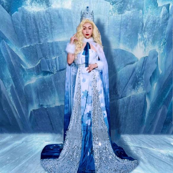 Elsa Style Stage Drag Dress(includes cloak)