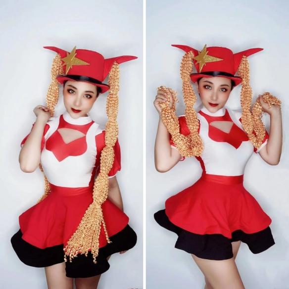 Red, White and Black Matching Leotard