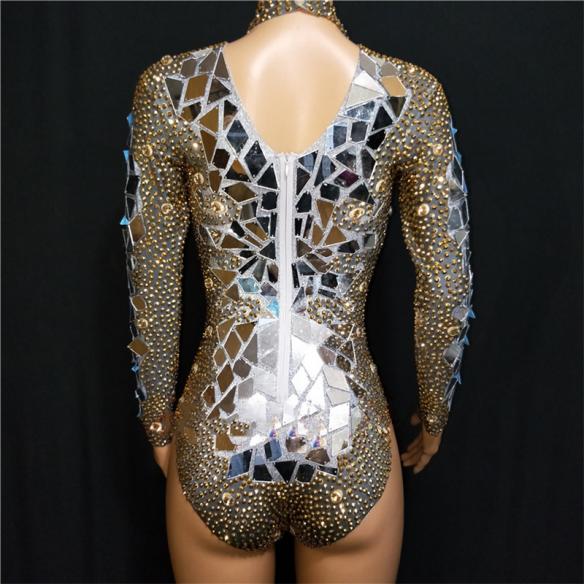 Golden&Silver Sequin Crystallized Rave Leotard