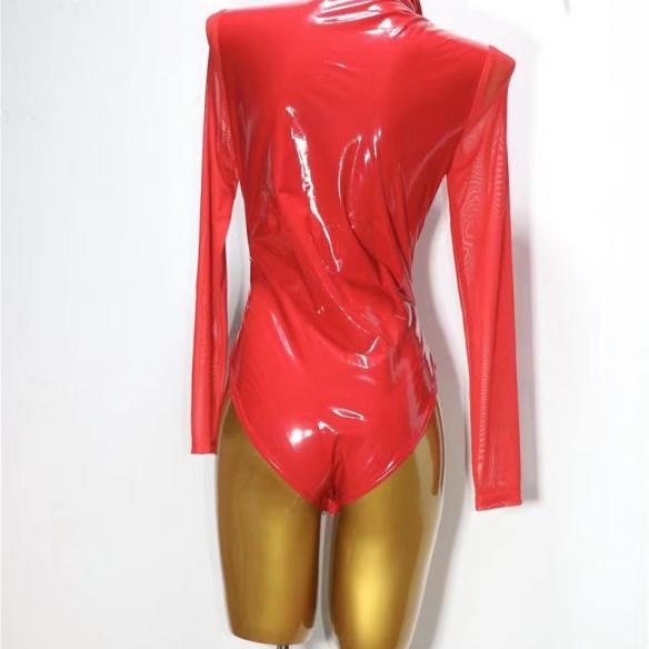 Red feather leotard