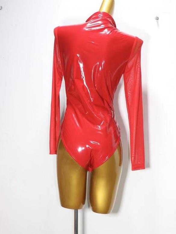 Red feather leotard