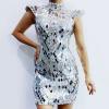 Shining Silver Sequin Crystaled Dress