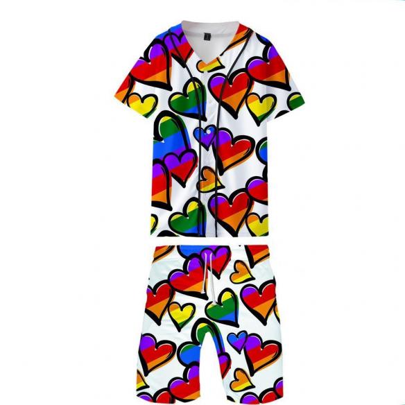 LGBT Pride Sporty Two-Piece Outfit (Baseball Jersey & Shorts)