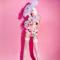 Full Set Pink Mesh Bikini Suit