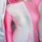 Half White and Half Pink Rabbit Hooded Bodysuit