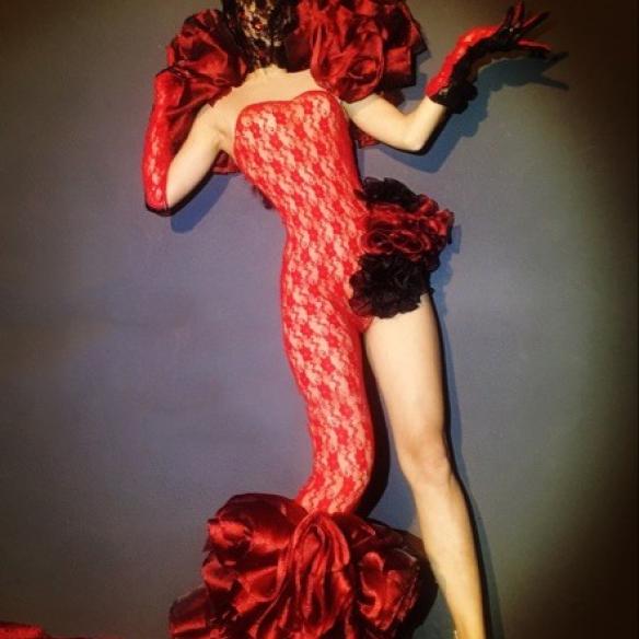 Special design red bodysuit