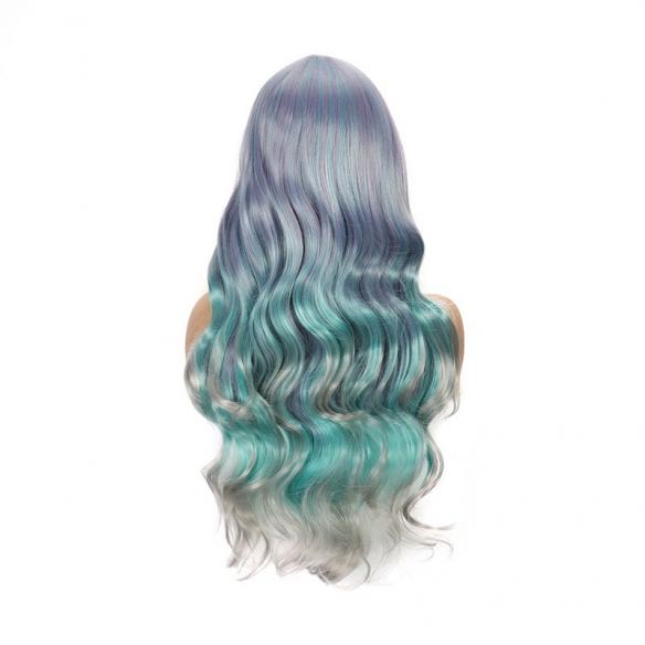 Blue & Grey Gradual Color Change Wig