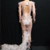 Feather Trailing Crystallized Clubwear