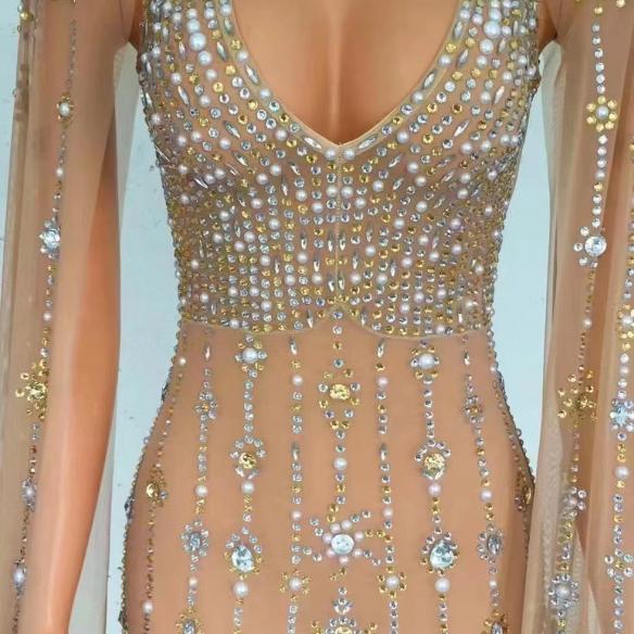 Pale Pinkish Grey Tulle Dress