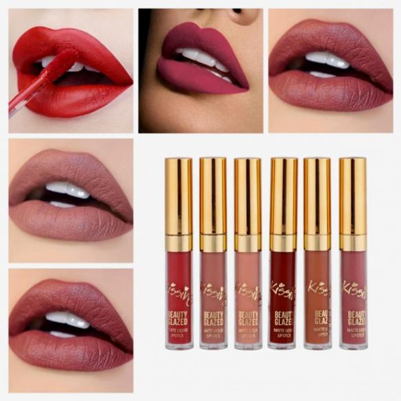6 PCS BEAUTY GLAZED LIP STICK SET