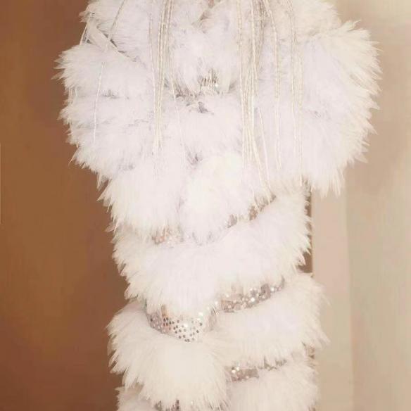 Long White Mesh Cloak