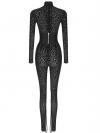 Black mesh with corset bodysuit