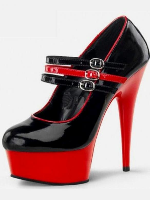 Black & Red Drag Platform Heels