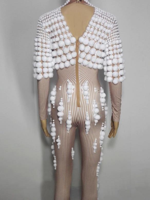 WHITE BRIELLA DRAG JUMPSUIT