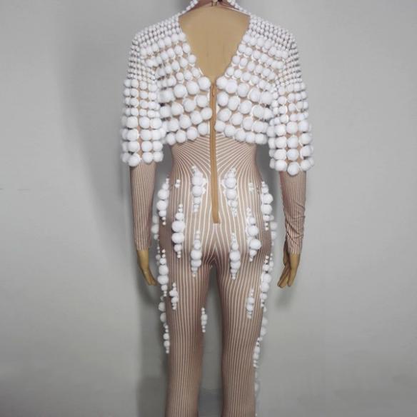 WHITE BRIELLA DRAG JUMPSUIT