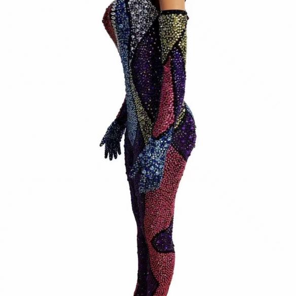 Full Diamond Rhinestone Bodysuit