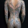 Skincolor Silver Sequin Bodysuit