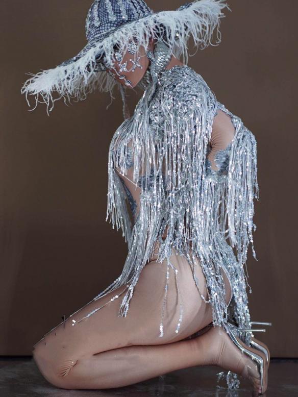 Silver Tassel Fringe Leotard
