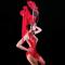 Half Nude and Half Red Dress